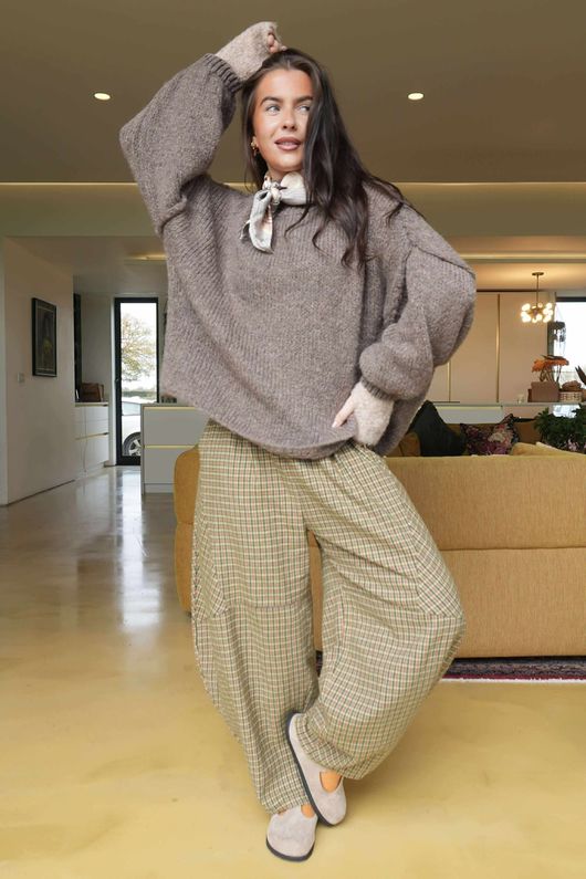 Big Softie Funnel Grunge Knit Mocha